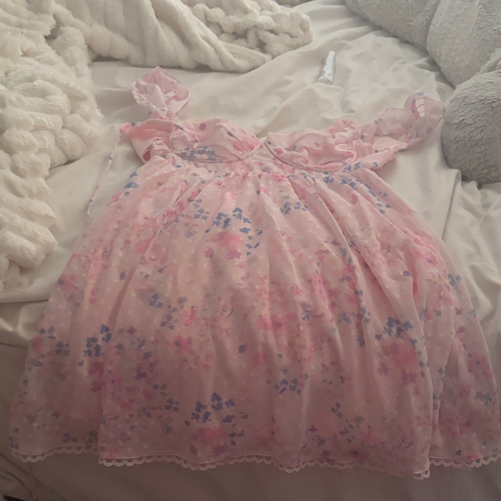Lucy in the Sky Pink and Blue Floral Blouse